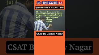 UPSC CSAT 2020 Question  Gaurav Nagar Sir  thecoreias csatupsc csatpreparation [upl. by Negah]