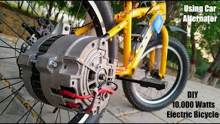 Bicycle Conversion using a 10000 Watt Car Alternator [upl. by Obara]