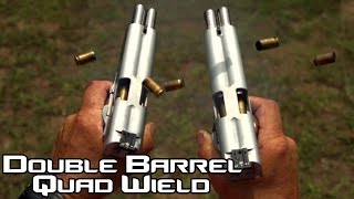 Double Barreled 1911 pistol quad wield rapid fire 20 rounds in 15 seconds in SlowMo AF2011 4K [upl. by Uriah]