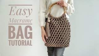 Easy Macrame Bag TutorialŁatwa torebka ze sznurka [upl. by Sophey998]