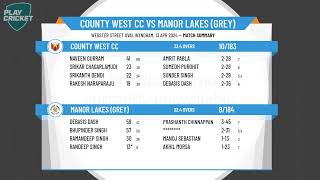 Melbourne Cricket Association  MCA West One Day Div B  Rd1  County West CC v Manor Lakes Grey [upl. by Arlene]