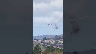 Apache helicopter pilot parachuted after being shot down by anti aircraft missile war War Simulati [upl. by Joeann676]