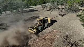 Cedar Eater burn pile mulching in Central TX [upl. by Farleigh]