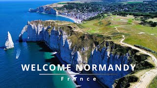 Welcome Normandy  Mont Saint Michel  Etretat  4K AERIAL DRONE [upl. by Enilorac]