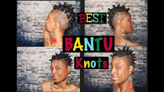 How To Perfect Bantu Knots on Short Natural Hair Mohawk style Shaved Sides [upl. by Torray]