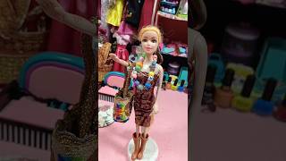 Diy barbie beautiful lace dress ideasbarbielacedressyoutubeshorts [upl. by Elpmet]