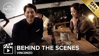 Behind the Scenes Song Joongki and Jeon Yeobeen huddle up on a cold day  Vincenzo ENG SUB [upl. by Fuhrman]