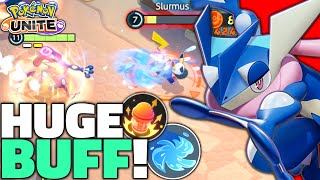 Pokémon Unite SHURIKEN Greninja BUFF is HUGE😳 Master Greninja New Patch Gameplay [upl. by Godric]