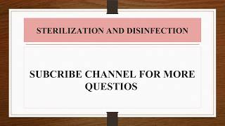 GK QUIZ MCQ ON STERILIZATION AND DISINFECTION  MICROBIOLOGY AND PUBLIC HEALTH [upl. by Lechar810]