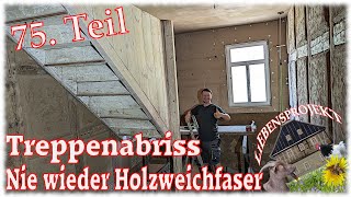 Nie wieder Holzweichfaser Treppenabriss  75 Projekt Fachwerkhaus [upl. by Sessler]