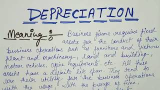 Meaning of Depreciation  Depreciation Means  Concept Of Depreciation  What Is Depreciation [upl. by Bullen]