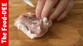 Easy way to debone a chicken thigh  a quothowtoquot tutorial [upl. by Randolf356]