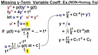 Differential Equation  2nd Order 63 of 84 Missing yTerm w Variable Coeff NONHomog [upl. by Becky]