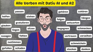 Die 25 wichtigsten DativVerben A1A2 mit BeispielenMost common dative verbs in German with examples [upl. by Mosra]