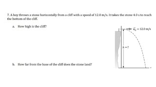 Sample problem on Projectile Motion Horizontally Launched [upl. by Hammond705]