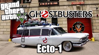 GHOSTBUSTERS DANS GTA5  AVOIR LA CADILLAC MILLERMETEOR SENTINEL DE 1959 ECTO1  Mrjksaw [upl. by Aufa793]