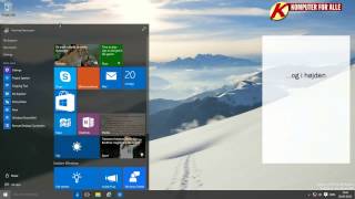 Nyheder i Windows 10 Den nye og flotte startmenu [upl. by Netsrik]