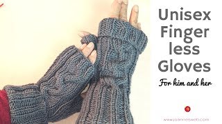 Knitted Unisex Fingerless Gloves  Knitting Gloves for Him  Her [upl. by Duomham461]