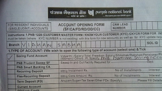 How to fill Account opening form of Punjab National Bank  Hindi [upl. by Adnylem751]