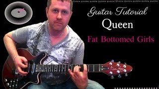 Fat Bottomed Girls  Queen  guitar tutorial [upl. by Anwadal]