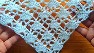 comment faire un châle triangle au crochet facile pour débutants étape par étapecrochet châle [upl. by Talley]