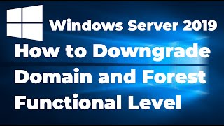 How to Downgrade Domain and Forest Functional Level  Windows Server 2019 [upl. by Wearing]