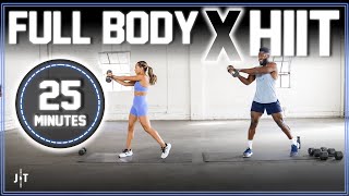 25 Minute Full Body Dumbbell HIIT Workout  Burn Fat  Build Muscle [upl. by Sorrows]