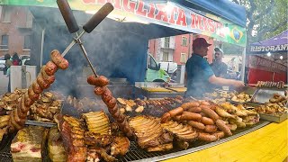 Street Food from Brazil Huge Load of Picanha Sausages Ribs and more Meat [upl. by Evilo]