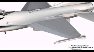 F16 Rigging and Animation Test  Refueling Port  Leading Edge Flap  Flaperon [upl. by Serra]