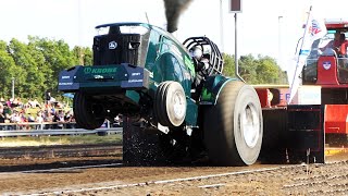 Pro Stock at Eurocup on Brande Pulling Arena 2022  Great Tractor Pulling Action from Denmark [upl. by Broddy]