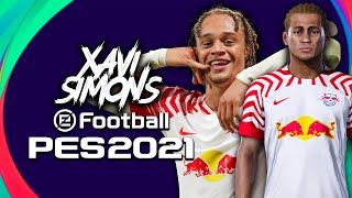 Face  Stats tutorial XAVI SIMONS  PES 2021 [upl. by Etnom]