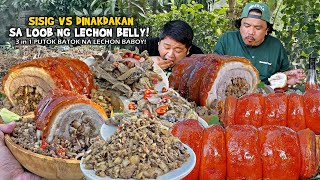 Lechon BELLY na may quotSISIG vs DINAKDAKANquot sa Loob  3 in 1 PUTOK BATOK na Lechon Baboy [upl. by Orgell]