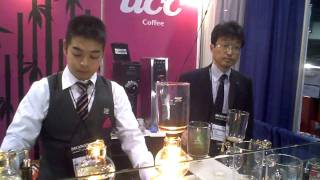 Japanese Siphon Coffee 2009 Coffee Trade Show Atlanta [upl. by Rakel315]