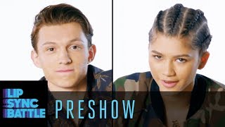 SpiderMan Homecomings Tom Holland amp Zendaya Interview  Lip Sync Battle Preshow [upl. by Wolfson]