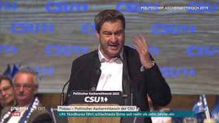 Politischer Aschermittwoch der CSU Rede von Markus Söder am 060319 [upl. by Aifoz]