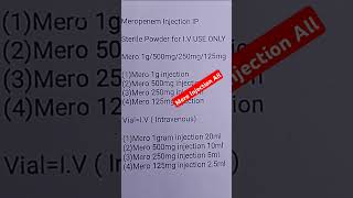 Mero Injection All Meropenem injection intravenousinjection shortsvideo viralvideo medicine [upl. by Calvert]