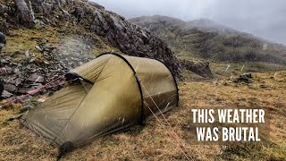 Solo Camping in the Mountains with Brutal Rain and Winds  Hilleberg Nammatj 2 in Storm Conditions [upl. by Benson]