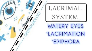 LACRIMAL SYSTEM LECTURE 5 WATERY EYES LACRIMATION amp EPIPHORA [upl. by Nodnart]