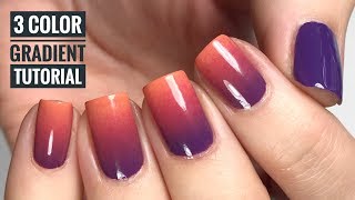 3 Color Gradient Nail Tutorial [upl. by Dianthe729]