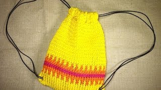 How to Loom Knit a Sack Bag DIY Tutorial [upl. by Encratis661]