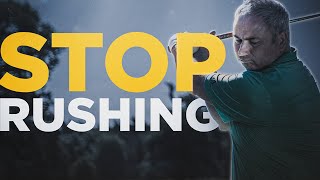 The SECRET To STOP Rushing Your Downswing In Golf [upl. by Ielarol]