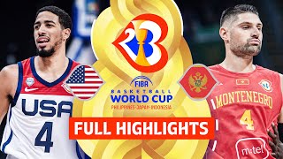 USA 🇺🇸 vs Montenegro 🇲🇪  Full Game Highlights  FIBA Basketball World Cup 2023 [upl. by Hairam]