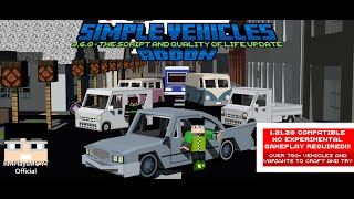 Simple Vehicles Addon 360  The Script and Quality of Life Update Showcase  Minecraft Bedrock [upl. by Raskind]