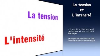 47 La tension et lintensité [upl. by Lawtun]