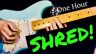 Rock Shred Guitar Solos  9 Different Keys  One Hour Livestream [upl. by Sajet960]