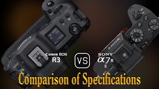 Canon EOS R3 vs Sony A7R II A Comparison of Specifications [upl. by Eikcim]