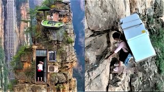 Amazing People living on the cliff  The most dangerous cliff village life  China rural life [upl. by Theodosia390]