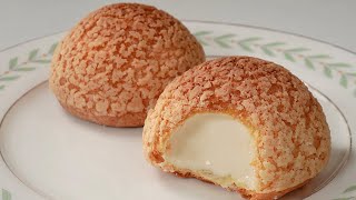 실패없는 쿠키슈 레시피 바삭한 껍질에 입안 가득 터지는 크림 Cream Puffs Choux Au Craquelin Recipe [upl. by Loginov]