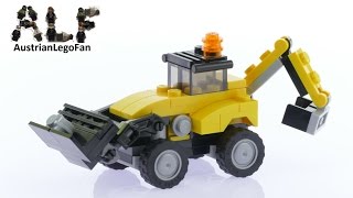 Lego Creator 31041 Construction Vehicles Model 1of3 Backhoe Loader  Lego Speed Build Review [upl. by Taite]