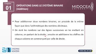 Systèmes Numériques  le cours 2 Codage des Nombres  Midocean university [upl. by Clower]